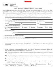 Form MF201 Application for License as a Motor Fuel Dealer - Ohio