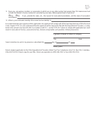 Form MF201 Application for License as a Motor Fuel Dealer - Ohio, Page 2