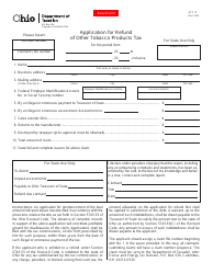 Document preview: Form OTP12 Application for Refund of Other Tobacco Products Tax - Ohio
