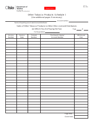 Form OTP15 Other Tobacco Products Schedule I - Ohio