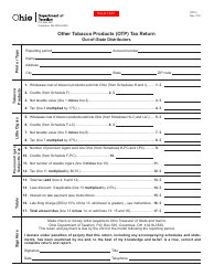 Form OTP-6 Other Tobacco Products (Otp) Tax Return - Ohio