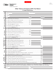 Form OTP2 &quot;Other Tobacco Products (Otp) Tax Return - in-State Distributors&quot; - Ohio
