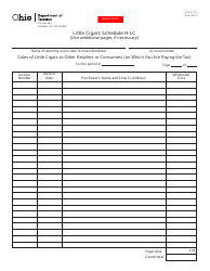 Document preview: Form OTP LC14 Little Cigars Schedule H-Lc - Sales of Little Cigars to Other Retailers or Consumers (On Which You Are Paying the Tax) - Ohio