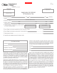 Form SV4 &quot;Application for Refund of Severance Tax&quot; - Ohio