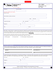 Document preview: Form TR FBP Request to File by Paper - Ohio