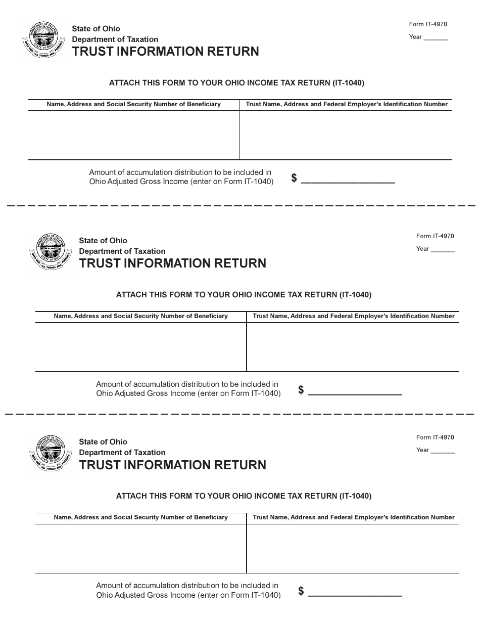 Form IT-4970 Trust Information Return - Ohio, Page 1