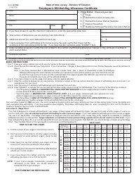 Document preview: Form NJ-W4 Employee's Withholding Allowance Certificate - New Jersey