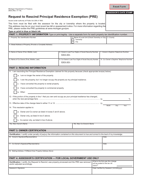 Form 2602  Printable Pdf