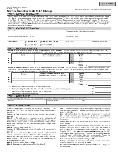 Form 5013  Printable Pdf