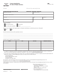 Form COM/RAD-097 (Maryland Form SUT097) &quot;License Application for Out-of-State Vendors&quot; - Maryland