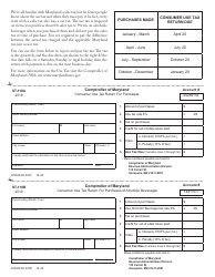 Form COM/RAD097B (ST-118B) &quot;Consumer Use Tax Return for Purchases&quot; - Maryland