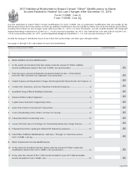 Document preview: Form 1120ME Additional Worksheet to Report Certain "other" Modifi Cations to Maine Income Related to Federal Tax Law Changes After December 31, 2016 - Maine, 2017