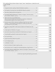 Form 1041ME Additional Worksheet to Report Certain &quot;other&quot; Modifi Cations to Maine Income Related to Federal Tax Law Changes After December 31, 2016 - Maine, Page 2