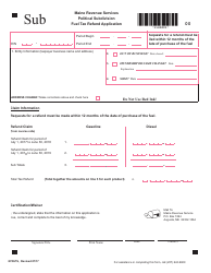 Document preview: Form GTR-PS Fuel Tax Refund Application - Political Subdivision - Maine