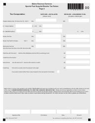 Form SFS-1 &quot;Special Fuel Supplier/Retailer Tax Return&quot; - Maine, Page 2