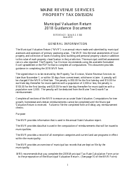 Document preview: Instructions for Municipal Valuation Return - Maine