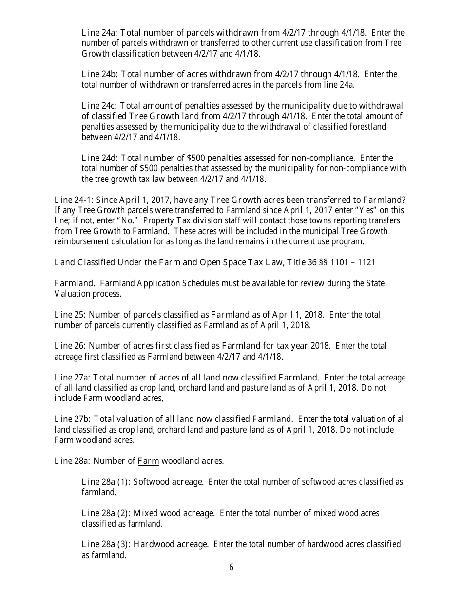 Instructions for Municipal Valuation Return - Maine, Page 6