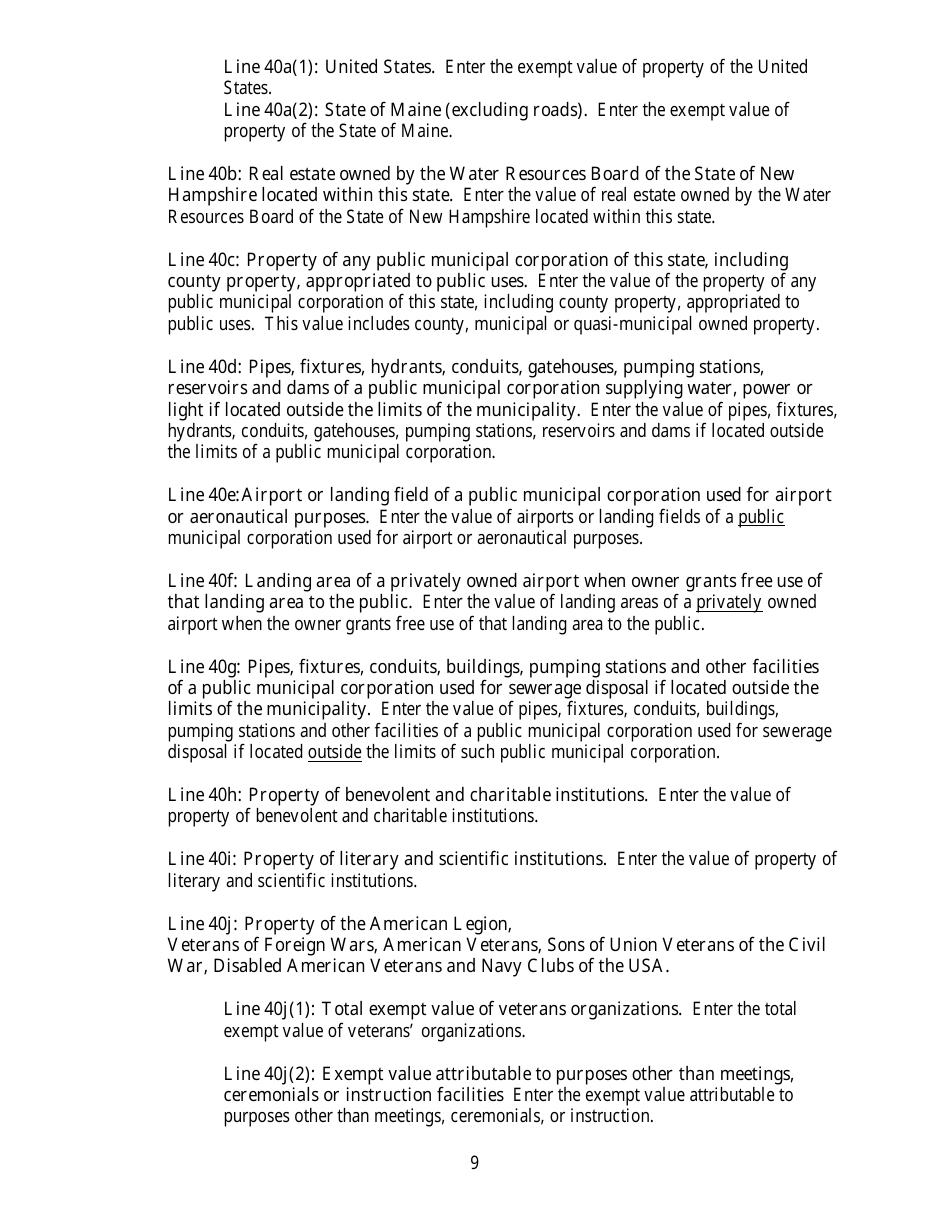 Instructions for Municipal Valuation Return - Maine, Page 9