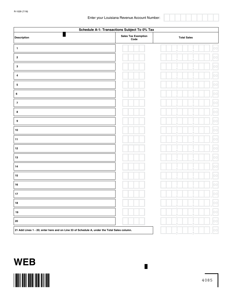 Form R-1029 Sales Tax Return - Louisiana, Page 3