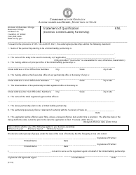 Document preview: Statement of Qualification (Domestic Limited Liability Partnership) - Kentucky