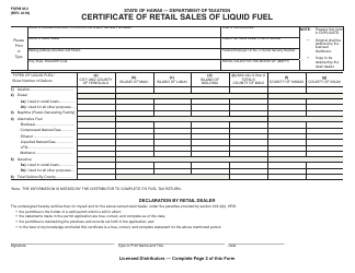 Form M-2 Certificate of Retail Sales of Liquid Fuel - Hawaii