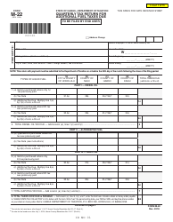 Form M-22 Quarterly Tax Return for Additional Fuel Taxes Due - Hawaii