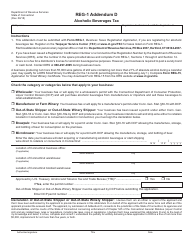 Document preview: Form REG-1 Addendum D Alcoholic Beverages Tax - Connecticut