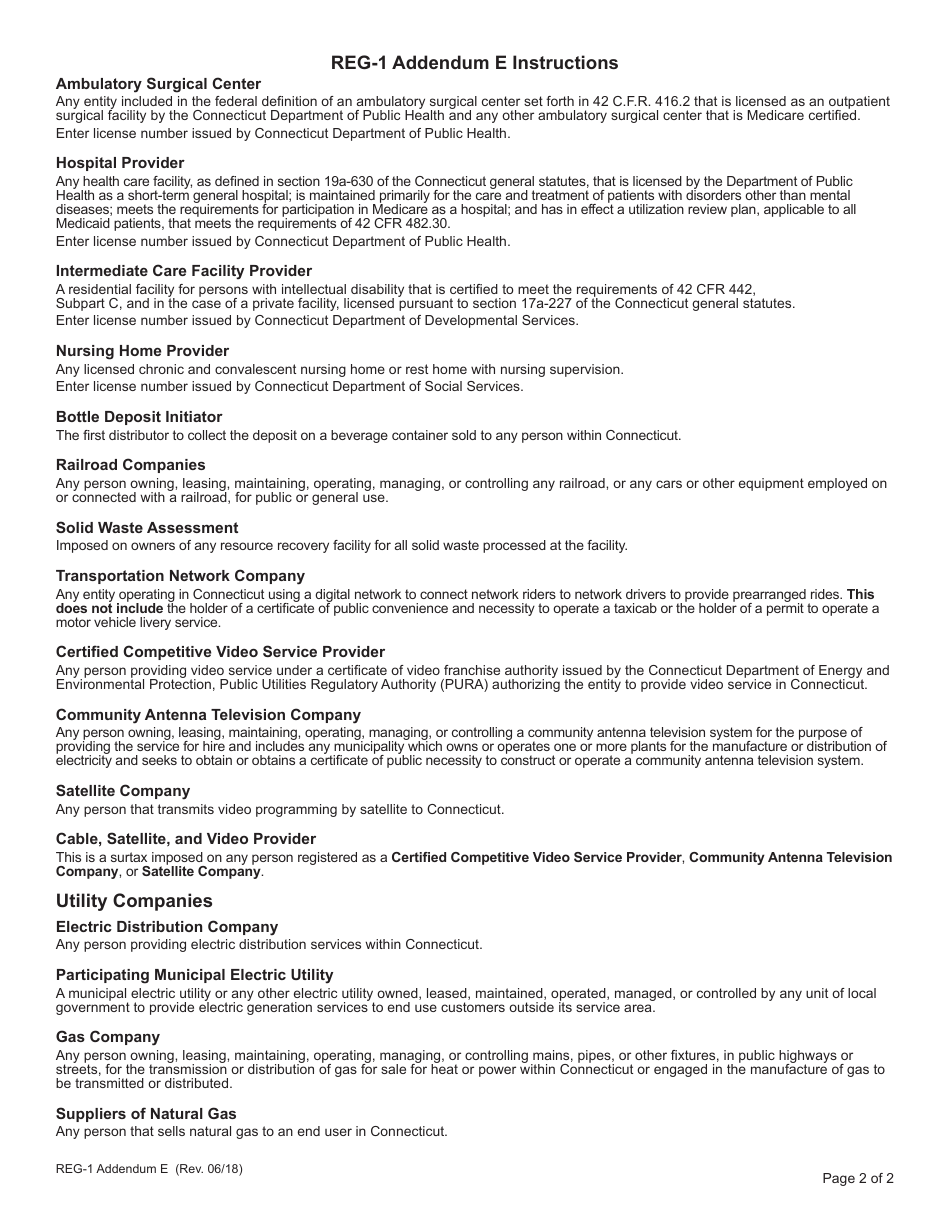 Form REG1 Addendum E Fill Out, Sign Online and Download Printable