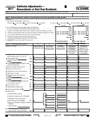 Document preview: Form 540NR Schedule CA California Adjustments " Nonresidents or Part-Year Residents - California