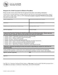 Form FTB626 Request for Chief Counsel to Relieve Penalties - California