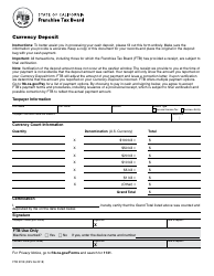 Document preview: Form FTB3708 Currency Deposit - California