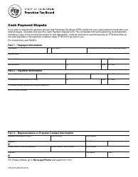 Document preview: Form FTB3709 Cash Payment Dispute - California