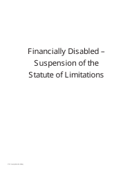 Document preview: Form FTB1564 Financially Disabled - Suspension of the Statute of Limitations - California