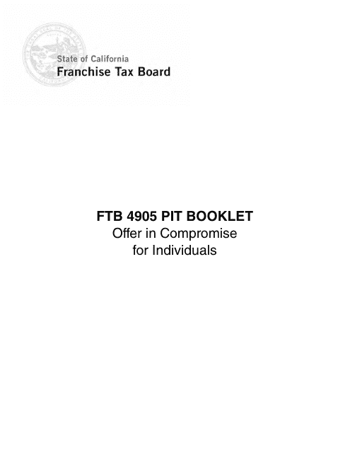 Form FTB4905 PIT  Printable Pdf