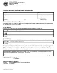 Document preview: Form FTB6274A Extension Request to File Information Returns Electronically - California