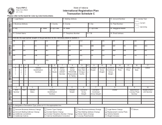 State Form 55663 (FRP-C) Schedule C International Registration Plan - Indiana