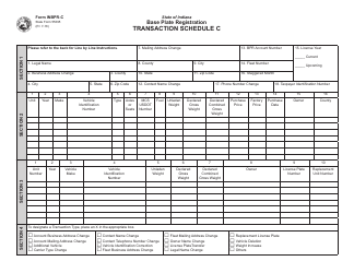 State Form 55395 (INBPR-C) Schedule C Base Plate Registration - Indiana