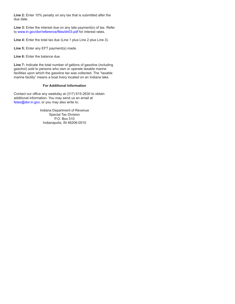 State Form 49276 (MF-360) Consolidated Gasoline Monthly Tax Return - Indiana, Page 5