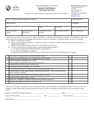 State Form 46635 (SF-IVP) Importer Verification Payment Voucher - Indiana