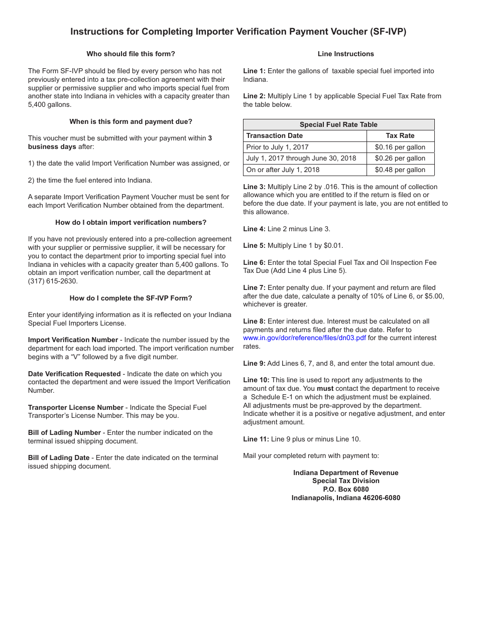 State Form 46635 (SF-IVP) Importer Verification Payment Voucher - Indiana, Page 2