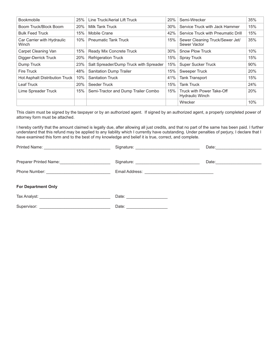 State Form 50854 (REF-1000) Claim for Fuel Tax Refund - Indiana, Page 3