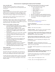 State Form 50854 (REF-1000) Claim for Fuel Tax Refund - Indiana, Page 4