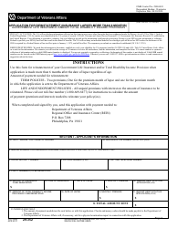 VA Form 29-352 Application for Reinstatement (Insurance Lapsed More Than 6 Months) - Government Life Insurance and/or Total Disability Income Provision