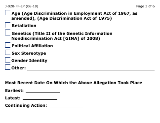 Form J-020-FF-LP Client Discrimination Complaint - Arizona, Page 3