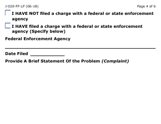 Form J-020-FF-LP Client Discrimination Complaint - Arizona, Page 4