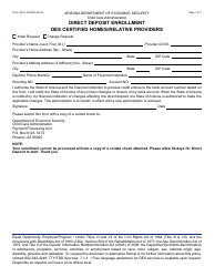 Document preview: Form CCA-1141A FORNA Direct Deposit Enrollment - DES Certified Homes/Relative Providers - Arizona