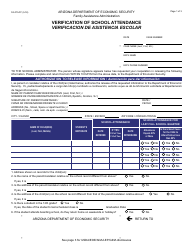 Form FA-075-FF Verification of School Attendance - Arizona (English/Spanish)
