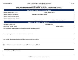 Document preview: Form DDD-1402C FORFF Quality Assurance Review - Group Supported Employment - Arizona