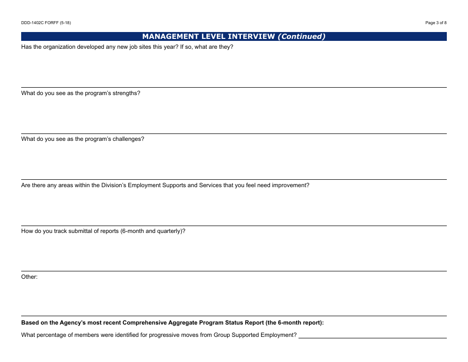 Form DDD-1402C FORFF Quality Assurance Review - Group Supported Employment - Arizona, Page 3