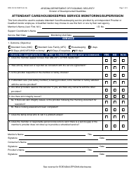 Form DDD-1431A FORFF Attendant Care/Housekeeping Service Monitoring/Supervision - Arizona
